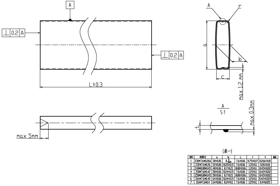 Intercooler rectangular tube specifications